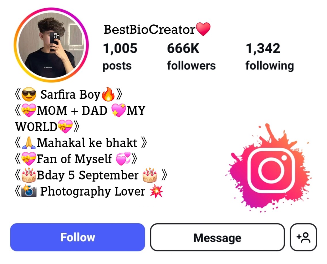 Instagram Bio Style For Boys