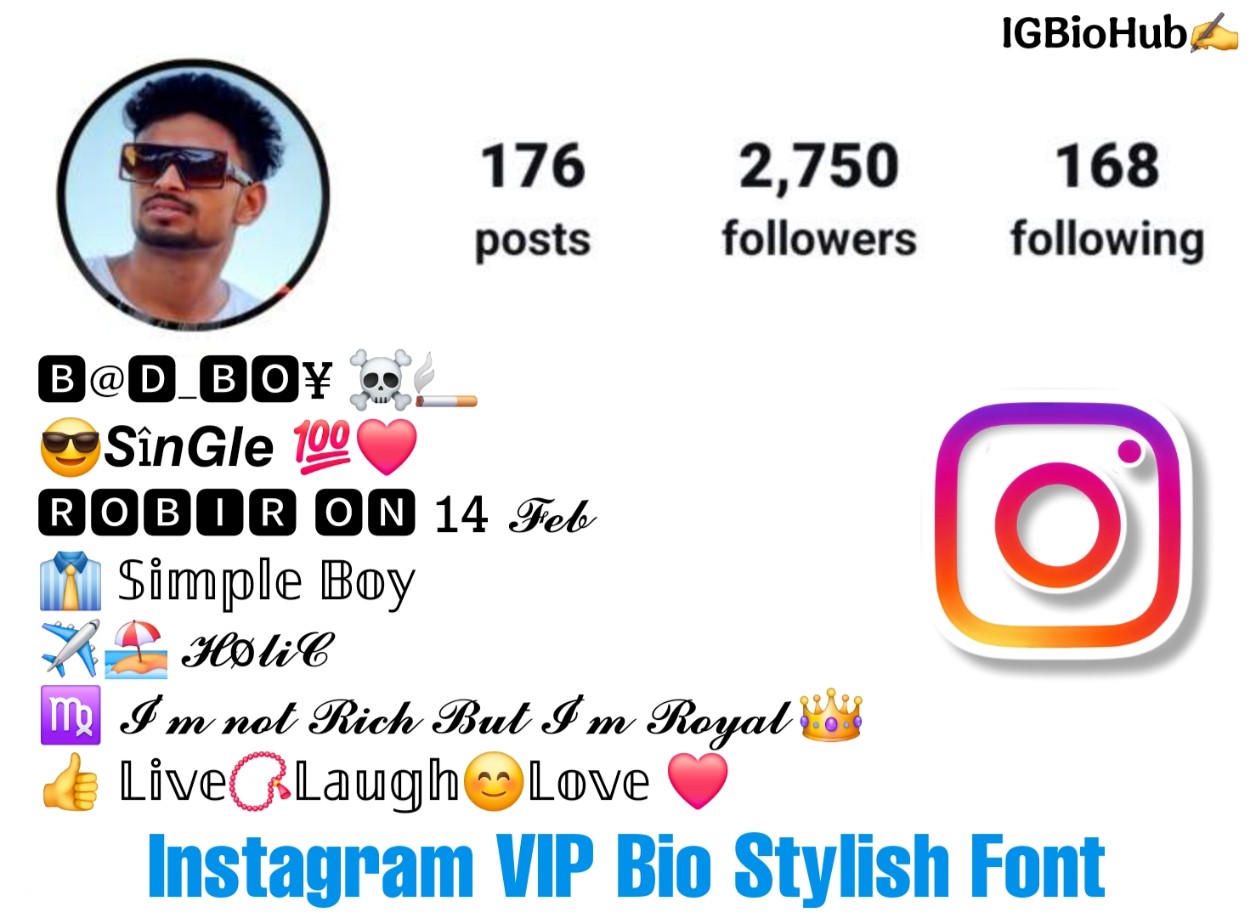 Instagram Vip Bio Stylish Font